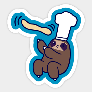 Baker Sloth Pizza Dough Sticker